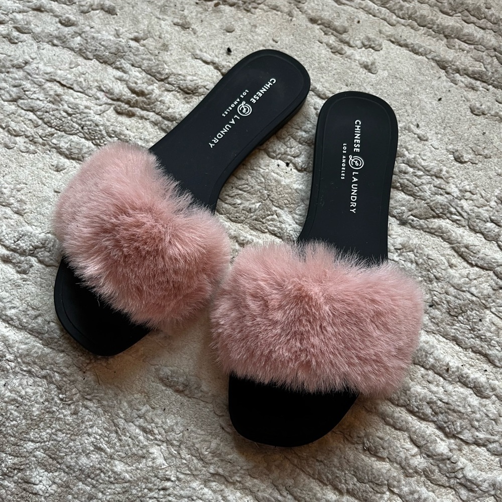 Pink Fluffy Sandals
